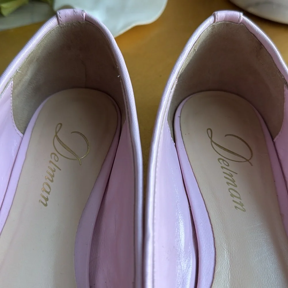 Delman Willa Quilted Ballet Flat in Pink Leather - Picture 9 of 16